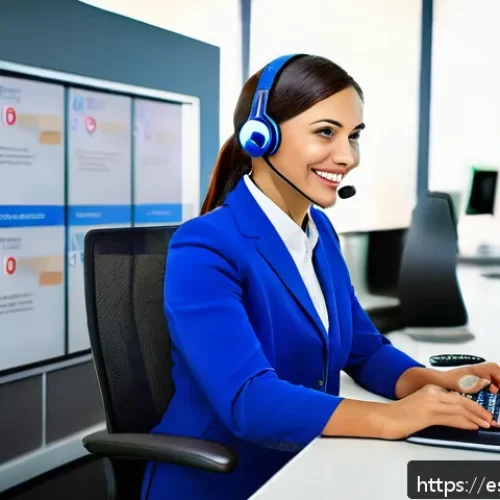 카드사별 고객센터 번호 - A detailed, realistic scene of a Spanish-speaking customer service center focused on banking support...