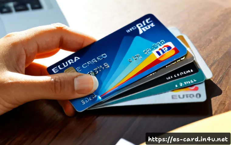 신용카드 보너스 포인트 - Photorealistic close-up of a Spanish-speaking young adult reviewing credit card bonus rewards at a c...